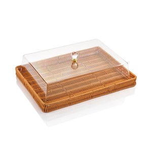 Plateau de service en bois et vadrouille avec couverture en tissu Vaisselle pour la maison et l'hôtel Plateau à chocolat aux prix les plus bas - Product Image 6