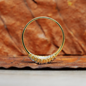 1,0 CTW Round Lab Grown Diamond Illusion Set Anillo de compromiso en oro amarillo Regalo de aniversario para sus anillos de diamantes CVD personalizados - Product Image 6