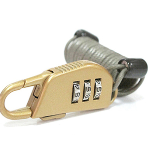 Khóa cáp cuộn 3 chữ số cho hành lý, xe đạp và xe tay ga mini có thể điều chỉnh khóa an toàn di động - Product Image 1