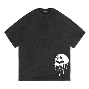 Mode personnalisé lavage à l'acide graphique t-shirt hommes surdimensionné Vintage t-shirt imprimé 100% coton été unisexe lavage à l'acide t-shirt - Product Image 6