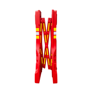 Ensemble de 10 barrières accordéon rouges 230 x 110 cm en aluminium et acier durables pour le contrôle du trafic - Product Image 6