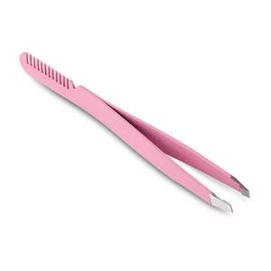 Juego de pinzas para cejas con logotipo personalizado blanco Pinzas para cejas con puntas puntiagudas inclinadas con pinzas para pestañas de acero inoxidable - Product Image 2