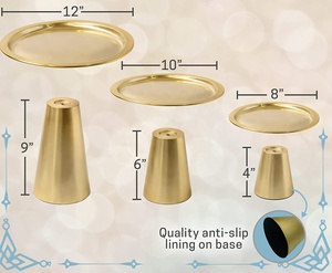 Support à gâteau métallique doré brillant, présentoir à gâteau Durable de Style Royal de taille personnalisée - Product Image 2