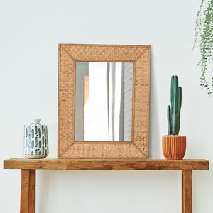 Elegant Rattan <b>Mirror</b> <b>Frame</b> for Modern Rustic Home Decor - Product Image 3