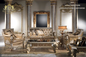 Royal Maharaja <b>7</b>-<b>Seater</b> Italian Baroque Gold Teak Wood Living Room Furniture Set French Style <b>Sofa</b> for Home Use - Product Image 2