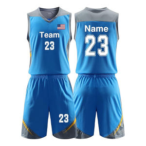 High Quality BSCI Sublimation Men's Sportswear Customized Polyester <b>Basketball</b> Uniform Plus Size Includes Logo Name Wholesale - Product Image 3