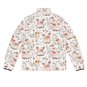 Veste d'hiver personnalisée au style unique, coupe ajustée, épaisse, respirante, rembourrage gonflé, col montant, manches longues, sublimée - Product Image 4