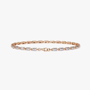 Pulsera de tenis de oro rosa de 14 quilates con moissanita de diamante cultivado en laboratorio para mujer a precio asequible - Product Image 3