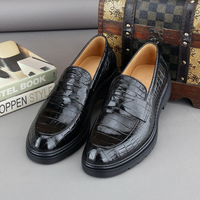 Chaussures habillées pour hommes 100 % cuir de crocodile, antidérapantes, durables, pour affaires, décontractées, mariage, élégantes et polyvalentes