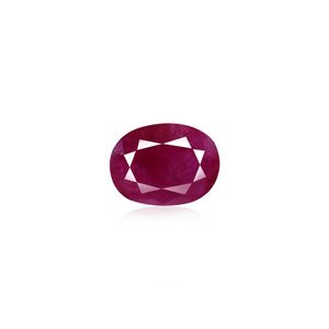 Saphir naturel rouge facetté de 4,69 carats, pierre brute (coupe émeraude et ovale) - Product Image 1