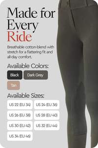 Culotte d'équitation pour dames en gros Pantalon équestre extensible Pantalon respirant au genou pour l'équitation Jodhpur et culottes - Product Image 3