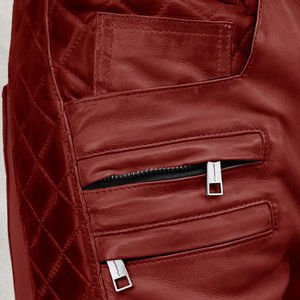 Pantalones de moda de cuero genuino de alta calidad personalizados con cierre de cintura elástica tela de lona de longitud regular Etiqueta Privada - Product Image 5