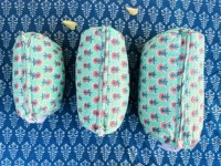 Pochette de maquillage pour femme en coton à imprimé floral matelassé, fermeture éclair durable, style vintage, organisateur de cosmétiques de haute qualité, rangement pour maquillage