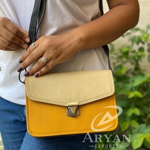 Pure Leather Handbag <b>Sling</b> <b>Bag</b> Women Recycled Leather Handbags Colorful Leather <b>Bags</b> - Product Image 1