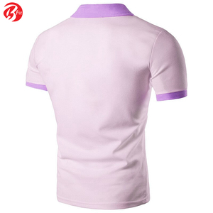 Los hombres de varios colores usan polos de manga corta Impresión de transferencia de calor Camisas de polo transpirables de estilo informal liso - Product Image 6