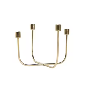 Bougeoir élégant en métal avec quatre tasses à bougies finition plaquée or meilleure qualité pour la décoration de table de mariage à la maison - Product Image 1