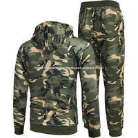Combinaison de sport 2 pièces pour homme, Logo personnalisé, coupe Slim, camouflage, survêtement en Polyester, pour la course à pied