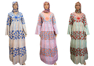 Modern Moroccan Style Abaya Maxi <b>Kaftan</b> Breathable Cotton Printed Night Gown Dress for Women Custom Plus Size - Product Image 5