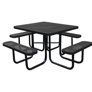 Tavolo da Picnic da giardino quadrato con panche allegate - Product Image 2