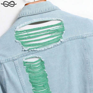 Veste en jean à manches longues décontractée pour hommes, printemps et automne, coupe ample, avec poches à rabat et design déchiré - Product Image 2