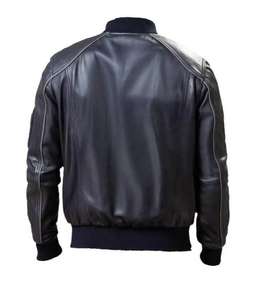Offre Spéciale blouson aviateur en cuir décontracté pour hommes de haute qualité OEM vente en gros 2024 nouvelle mode personnalisée hiver classique coupe ajustée - Product Image 2