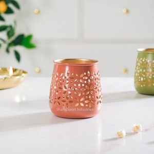 Christmas Decorative Handmade Metal <b>Tea</b> Light <b>Candle</b> Jar for Living Room Tabletop Decor Multi Color <b>Candle</b> Jars - Product Image 3