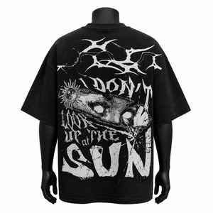 Camiseta Oversize de Algodón Grueso para Hombre, Estampado Gráfico, Estilo Urbano, Ajuste Holgado, Hombro Caído, Venta al por Mayor OEM - Product Image 2