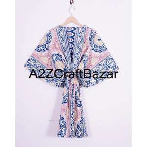 Robe courte en coton écologique pour femmes, imprimé floral, vêtements de plage, été, décontractée, respirante, légère, coupe ample - Product Image 5