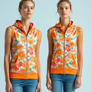 Sudadera con capucha de sublimación con cremallera para correr para mujer - Product Image 1