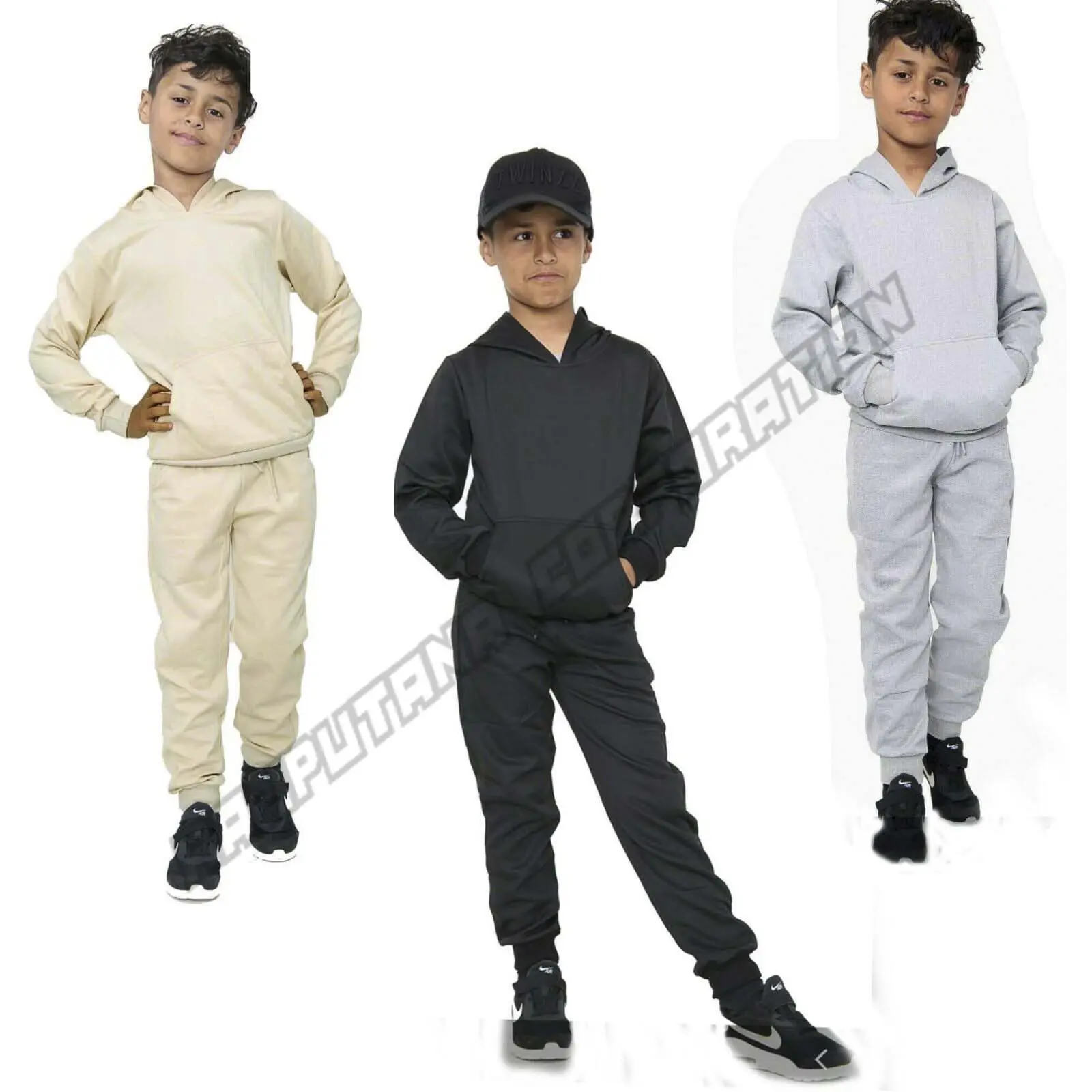 Индивидуальный брендовый однотонный спортивный костюм для мальчиков, Детская школьная Толстовка в США, джоггеры, флисовые штаны для бега, комплект флисовых костюмов, повседневная одежда