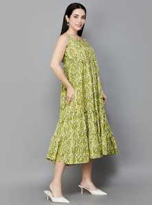 ชุดเดรสผ้าฝ้ายพิมพ์ลายสไตล์วินเทจใหม่ชุดใส่ลำลองฤดูร้อนคอเหลี่ยมสำหรับงานแต่งงานสไตล์วินเทจ - Product Image 4