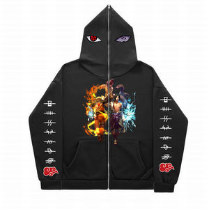 Sweat à capuche pour homme avec fermeture éclair complète imprimé 100% coton, style de rue, design personnalisable avec votre propre logo - Product Image 5