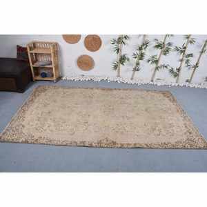 Tapis Patchwork Vintage en Laine de Grande Surface Beige Marron Techniques Faites à la Main Latex Rectangle Couloir 53X93 pieds Bambou Soie Polyester - Product Image 1
