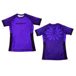 2025 unisexe à manches courtes MMA Rash Guard personnalisé imprimé Compression BJJ chemise technologie OEM pour hommes et adultes - Product Image 4