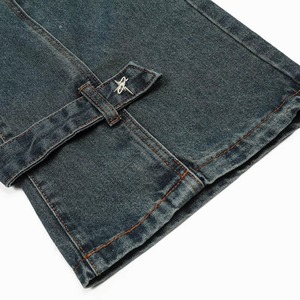 Pantalon Gothique Unisexe Personnalisé 2026 – Violet avec Coutures Contrastantes, Bretelles Brodées, Matière Coton, Fermeture Éclair et Détails Chaînes - Product Image 6