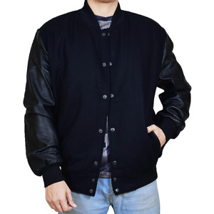 College Baseball Meilleure Vente Personnalisé Haute Qualité Corps En Laine Manches En Cuir Véritable Letterman Bomber Varsity Veste pour Hommes - Product Image 3