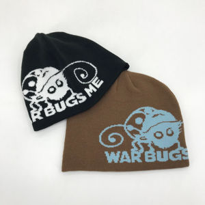 Custom Skully Jacquard <b>Knit</b> Reversible Skull Cap Beanie Low MOQ Beanie Y2K <b>Animal</b> <b>Pattern</b> logo Mohair Beanie 2025 - Product Image 6