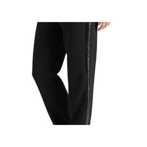 Steve Madden Waverly Kick <b>Flare</b> Pants Black <b>Sequin</b> Stripe with Straight Silhouette and Natural Waistline - Product Image 3