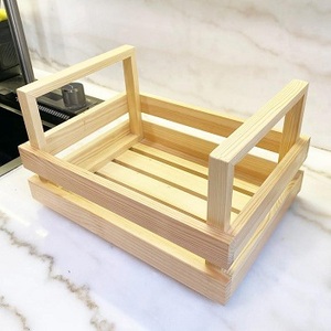 Factory Supply Custom <b>Wooden</b> <b>Crate</b> <b>Box</b> Modern New Design Slat Design Solid Wood <b>Crate</b> Storage Boxes - Product Image 5