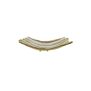 Bol en métal blanc laqué laiton poli, style Mid-Century Modern, écologique, de luxe, personnalisable, vaisselle, design floral - Product Image 3