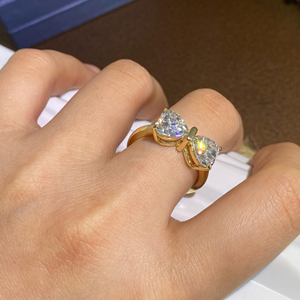 Más vendidos 1,50 quilates Moissanite corazón corte diamante anillo compromiso anillo original joyería 18K anillo de oro amarillo - Product Image 3