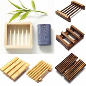 Jaboneras de madera de bambú Natural baratas, soporte de bandeja de jabón de madera, estante de almacenamiento de jabón, caja de plato, contenedor para baño, ducha y baño - Product Image 1