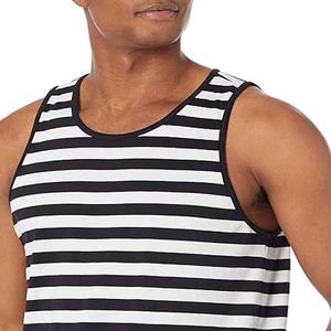 Tank Top for Sale Men's Clothing Tank Tops Top Quality Cotton Breathable White Black Striped New Arrival Men Workout Shirts 2025 - Product Image 3