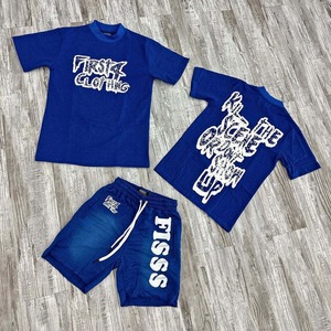 Nouveau modèle T-shirt d'été décontracté 100% coton à manches courtes pour homme Ensemble 2 pièces streetwear Ensemble short funprofane - Product Image 6