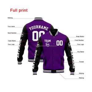 Veste universitaire pour femmes de qualité supérieure avec matériau en cuir de laine Logo personnalisé col montant patchs brodés sur le devant pour les équipes - Product Image 3