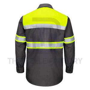 Camisas de trabajo para hombre personalizables 2025, cómodas, transpirables, de manga completa, diseño antiestático reflectante de seguridad, LICRA de alta calidad - Product Image 5