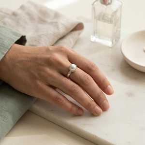 Sterling Silver Freshwater Pearl <b>Ring</b>, June Birthstone Jewelry, Handmade <b>Boho</b> Style - Product Image 2