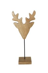 กวางเรนเดียร์ไม้ทำจากไม้มะม่วงพร้อมขาตั้งสำหรับตกแต่งโต๊ะของตกแต่งคริสต์มาสสำหรับเทศกาลคริสต์มาส - Product Image 5