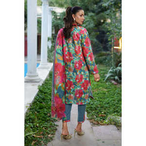 Conjunto de traje Khaddar estampado de 3 piezas para mujer SD-62016 - Product Image 6