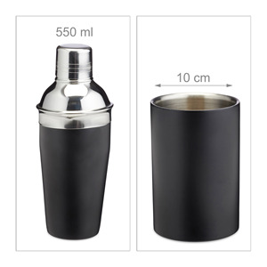 Shaker à cocktail en acier inoxydable élégant et moderne avec finition miroir Barware Design portable de grande capacité pour les fêtes de barmans - Product Image 2